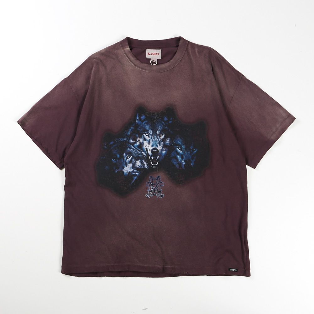 KAMIYA - 【ラスト1点-サイズL】 “KMY-WOLF” Distressed Tee