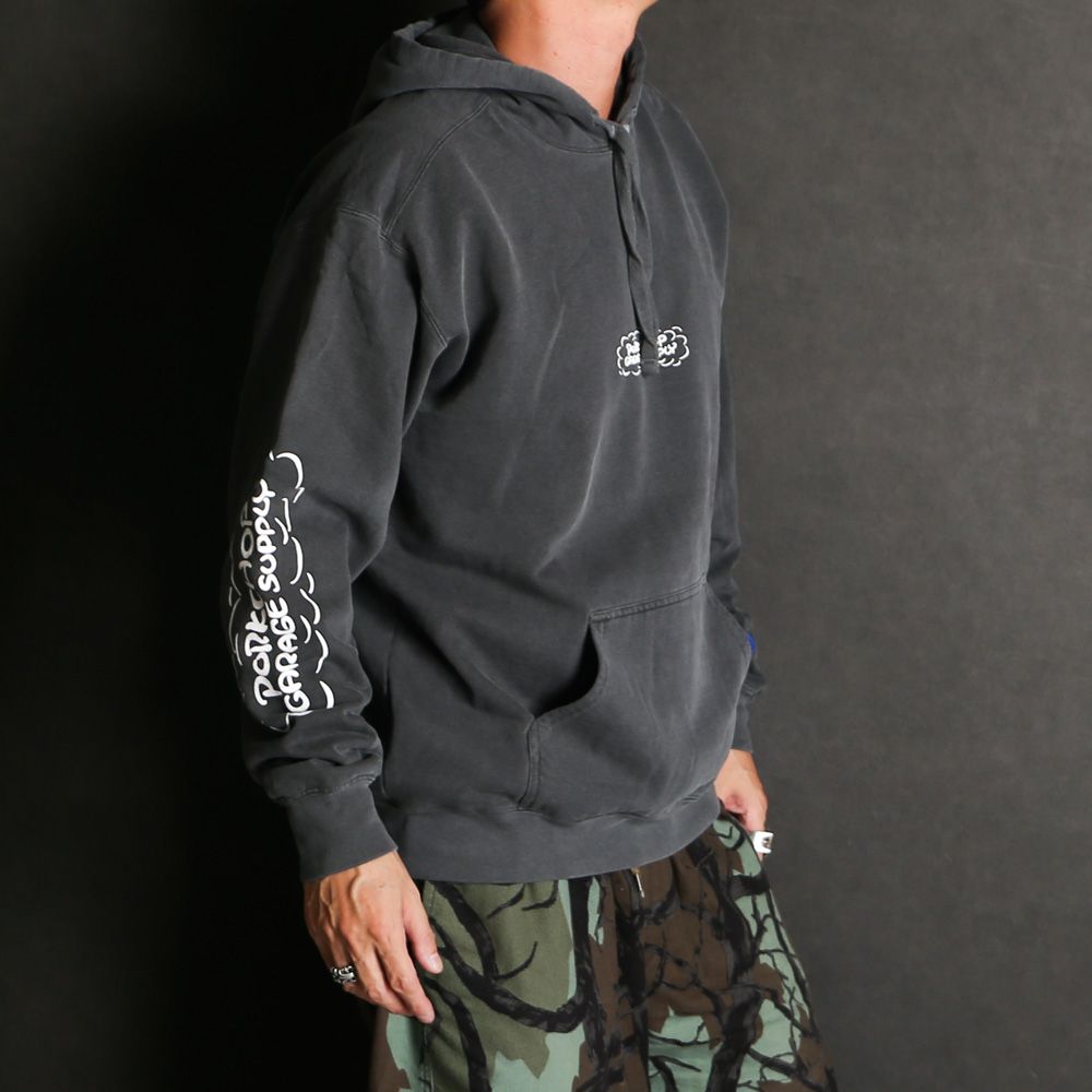 RUNNING LOGO HOODIE - ASH BLACK / プルオーバーパーカー