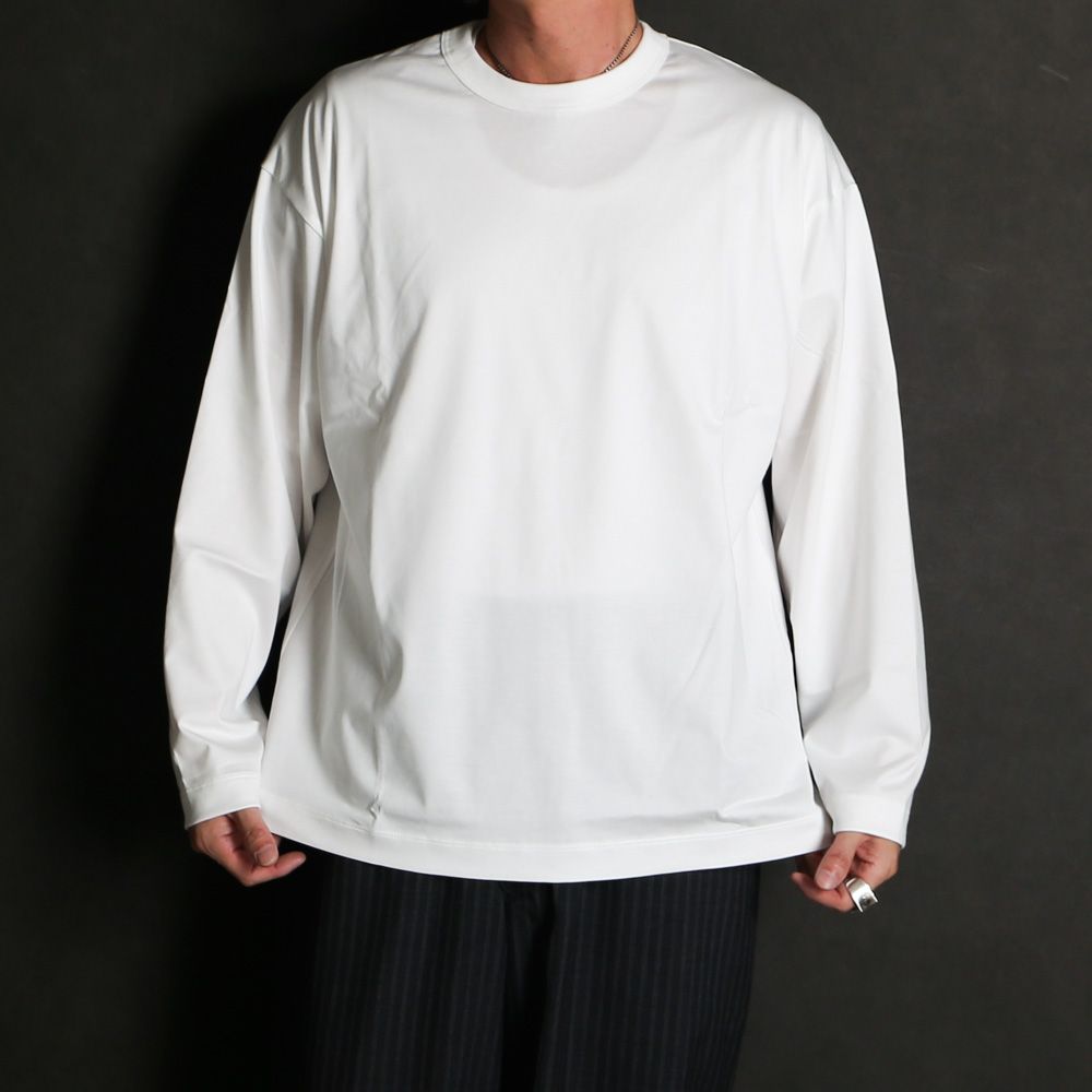 【ラスト1点-サイズ2】 COMFORT FIT Tee L/S - WHITE / オーガニックGIZA 80/3 天竺 サバイバルクロス® - コンフォートフィットTee L/S / A26A19CS01C