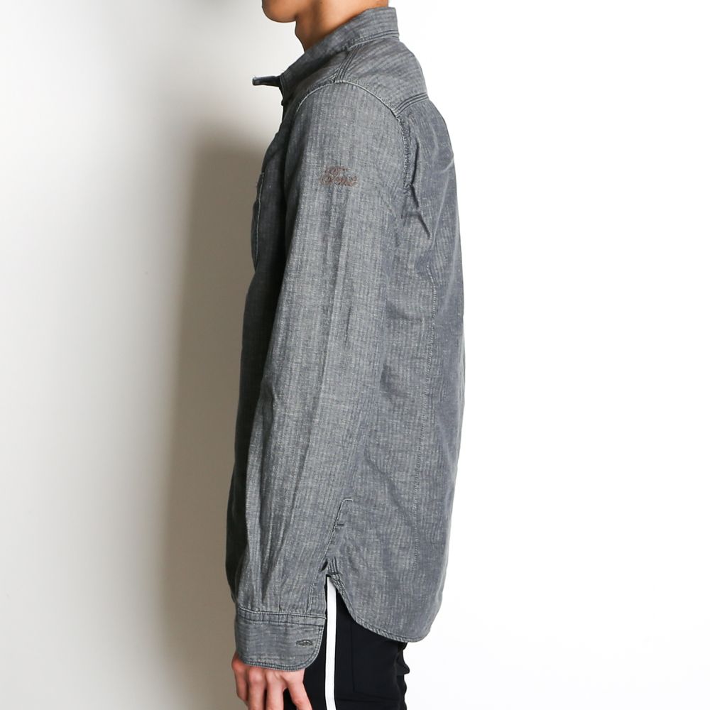 HERRINGBONE INDIGO CHAMBRAY WORK SHIRTS / ヘリンボン シャンブレー ワークシャツ / TSH-F2003