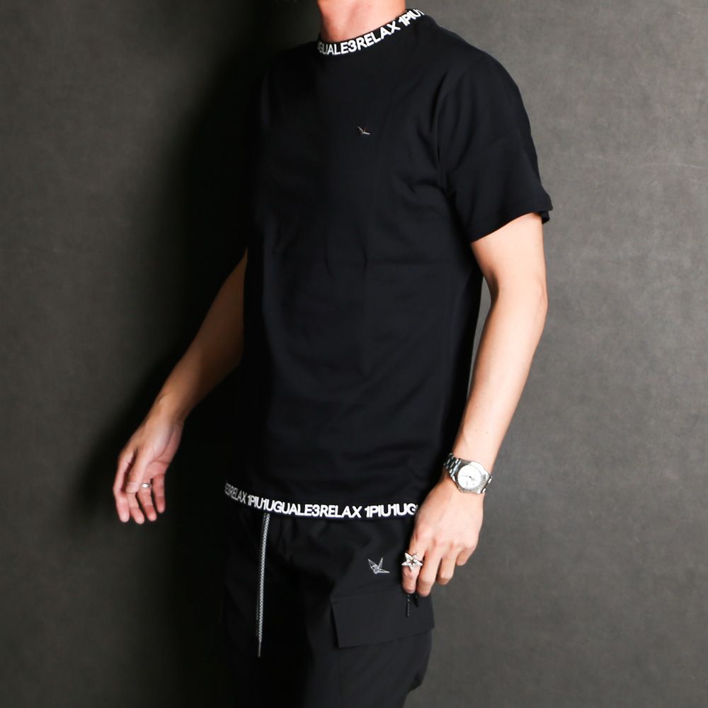 COLLAR LOGO T-SHIRT - BLACK / ネックロゴ Tシャツ / UST-24014