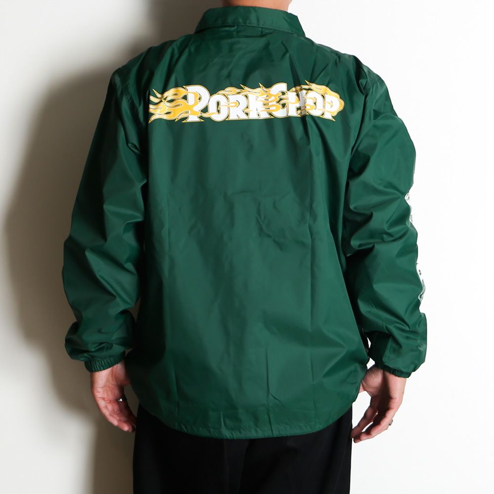 BURNING LOGO COACH JKT - IVY GREEN / コーチジャケット