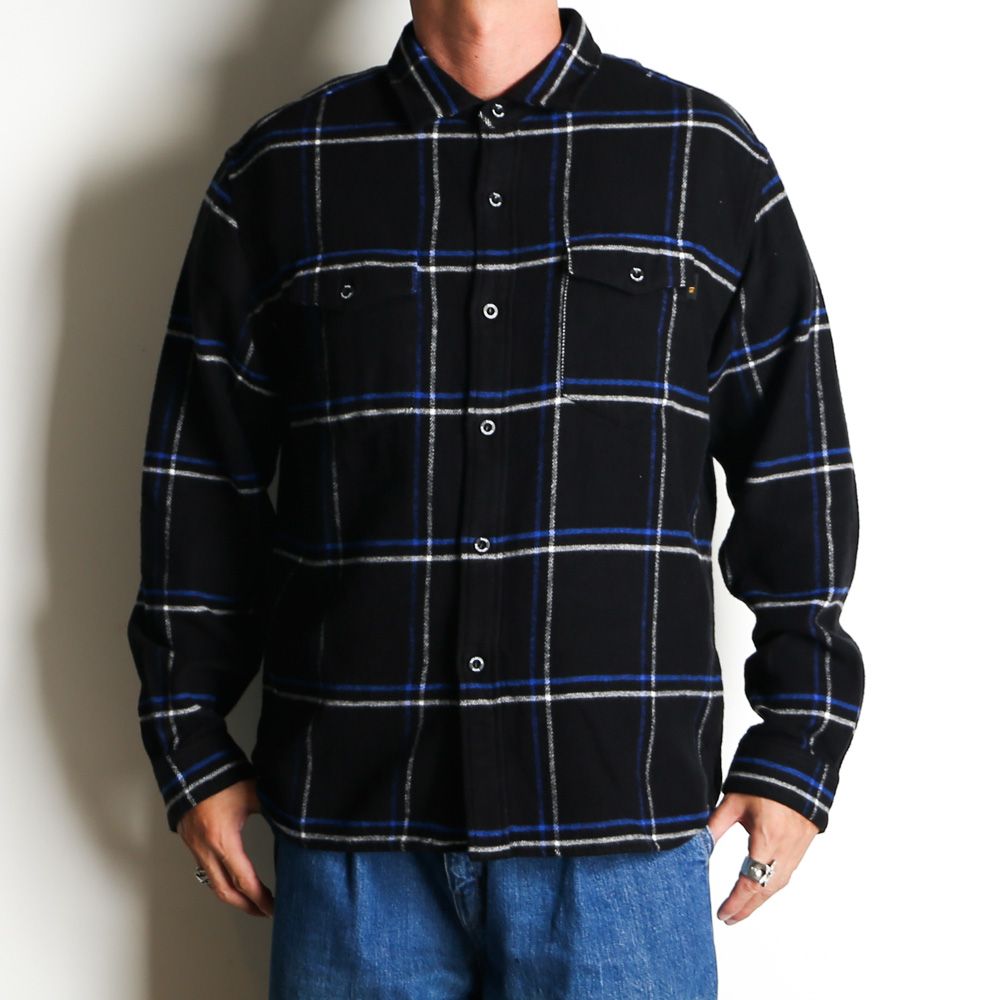 COTTON FLANNEL CHECK SHIRT - BLUE / チェックシャツ / 25'RS-0907