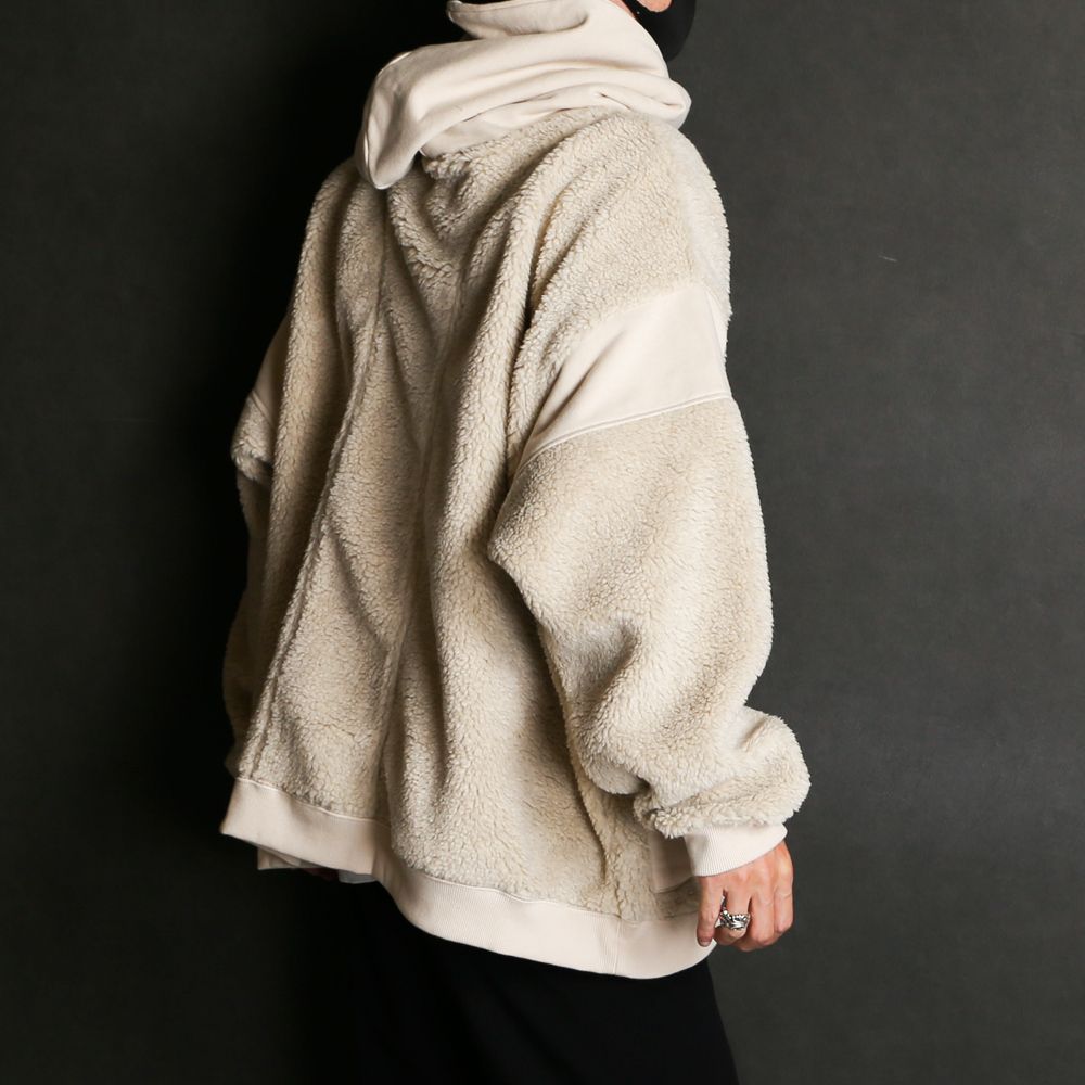 BOA×SWEAT HOODIE / ボア×スウェット ハーフジップパーカー / 179203