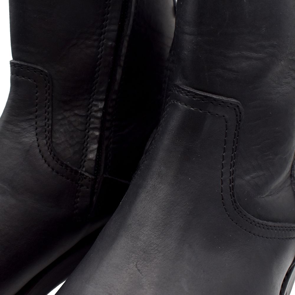 Leather Back Laceup Boots - BLK / MGK-008