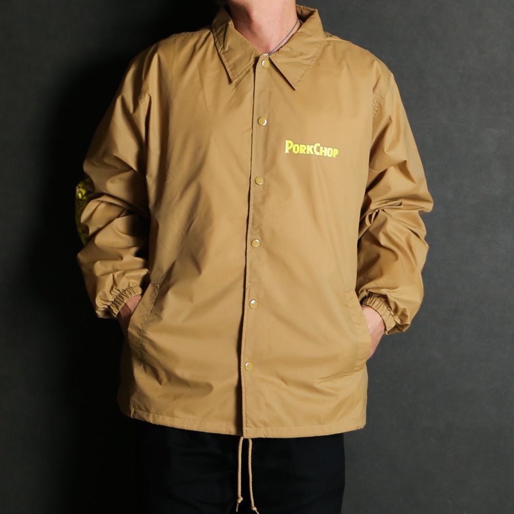 BURNING LOGO COACH JKT - KHAKI / コーチジャケット