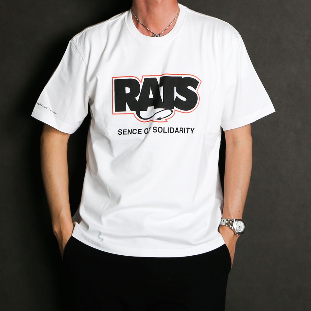 RATS - BOX FLAME LOGO TEE / ボックスフレームロゴ Tシャツ / 21'RT