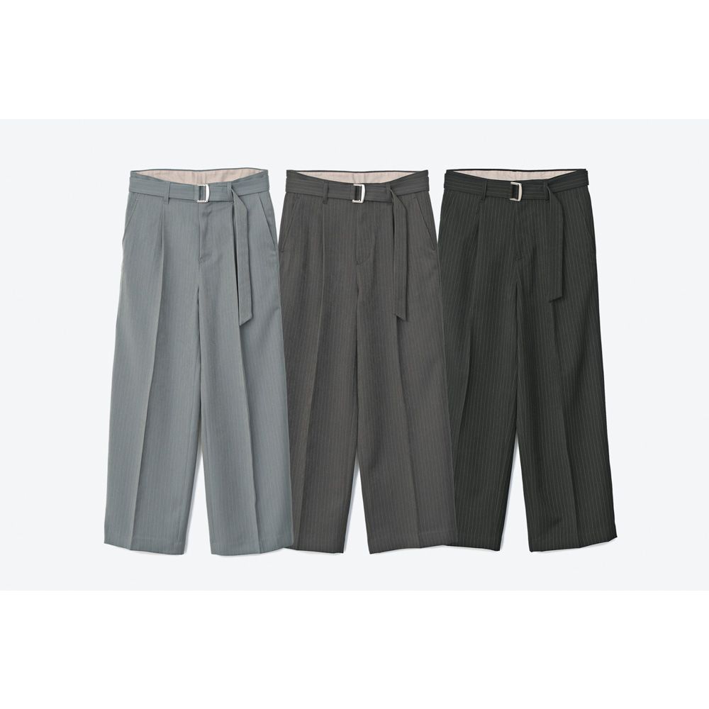 VICTIM - 【ラスト1点-サイズ3】 STRIPE BUGGY SLACKS - BLACK