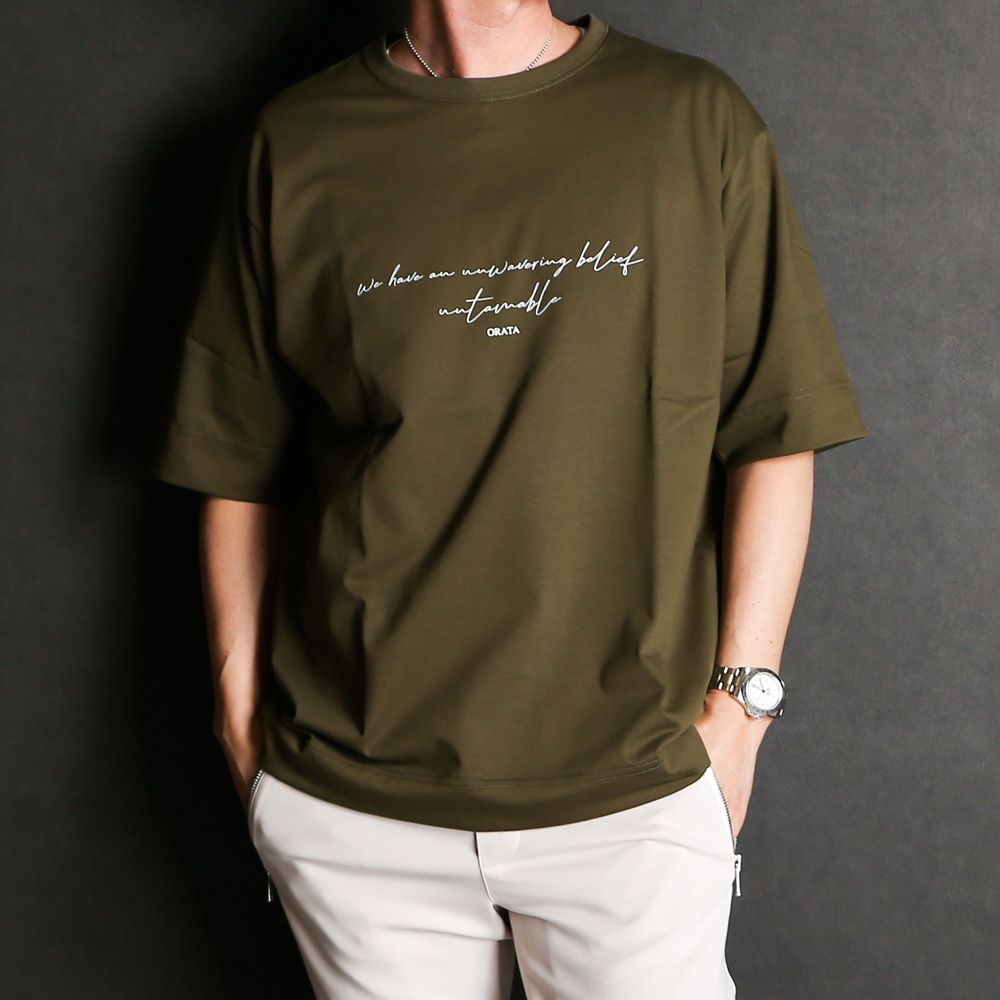 Cursive message T / メッセージロゴ オーバーTシャツ / OR1-T-001