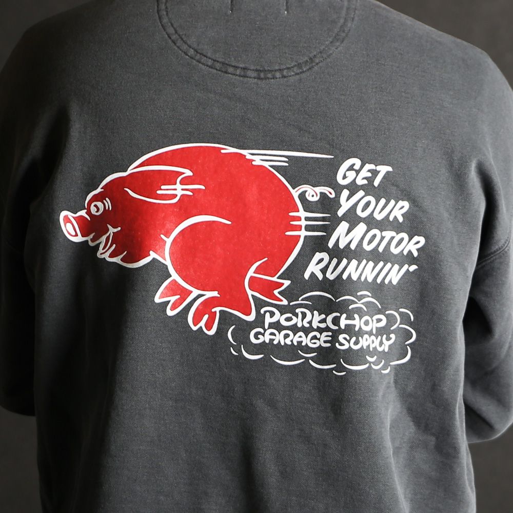 RUNNING LOGO SWEAT - ASH BLACK / スウェット