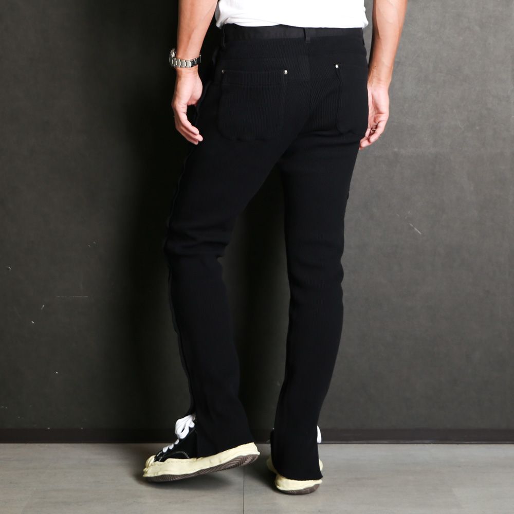 FACETASM - WAFFLE FLARE PANTS - BLACK / ワッフル フレア