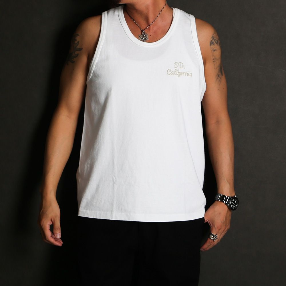 【ラスト1点-サイズM】 SD US Cotton Logo Tank - White / タンクトップ / TSTNG080