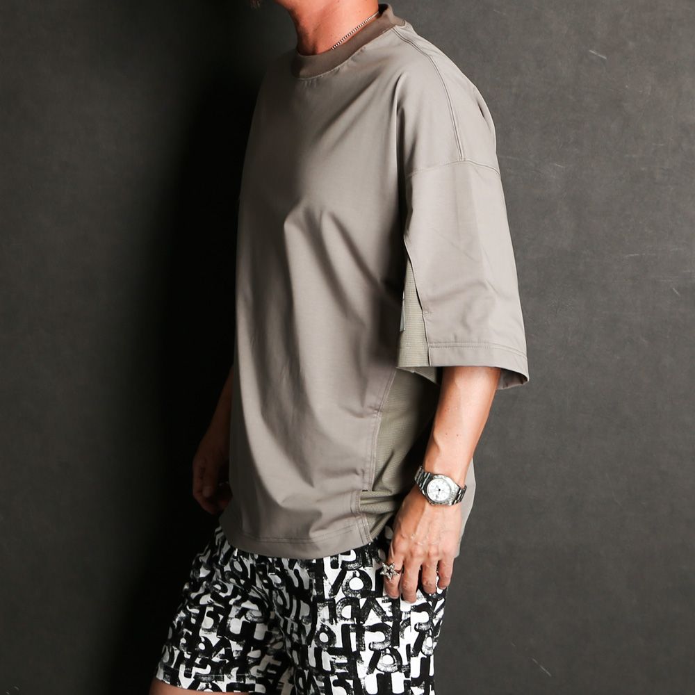 CREW NECK HALF SLEEVE T-SHIRT - BEIGE / 9241-CS53-033