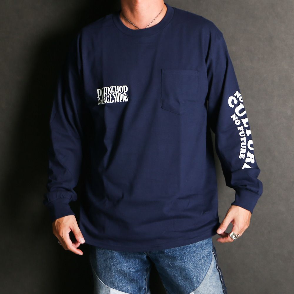 WAVE LOGO L/S TEE - NAVY / ロングスリーブTシャツ