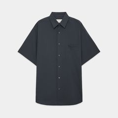 COMFORT FIT S/S SHIRT - CHARCOAL / オーガニックウール2/80トロピカル - コンフォートフィットS/Sシャツ / A26B04SH01B (4月下旬入荷予定)