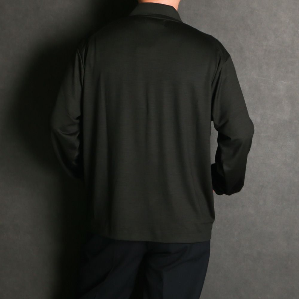 Shirt Cardigan - Dark Olive / スーパー100sウォッシャブルウール天竺 - シャツカーディガン / M26C15CS01C