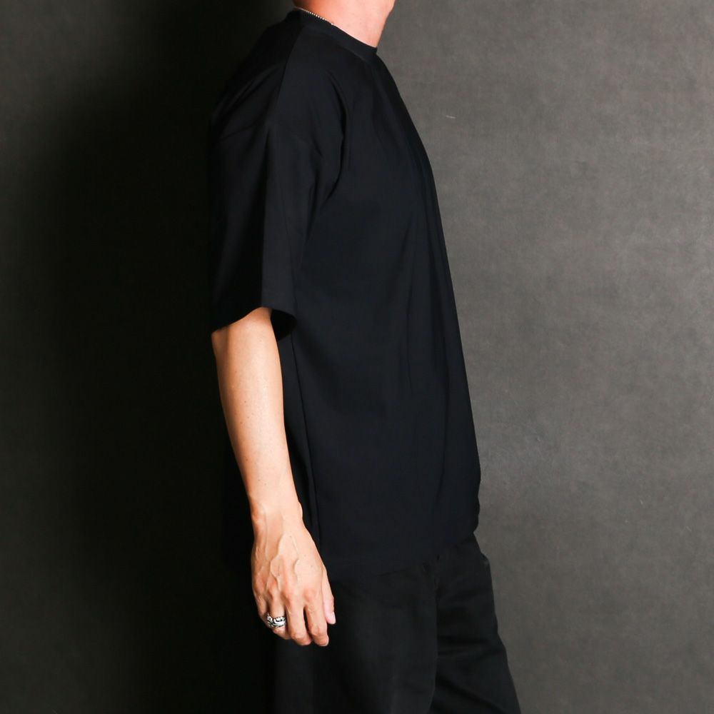 MILITARY NYLON OVER TEE - BLACK / ナイロンポケットビッグTシャツ / RC40-T-008