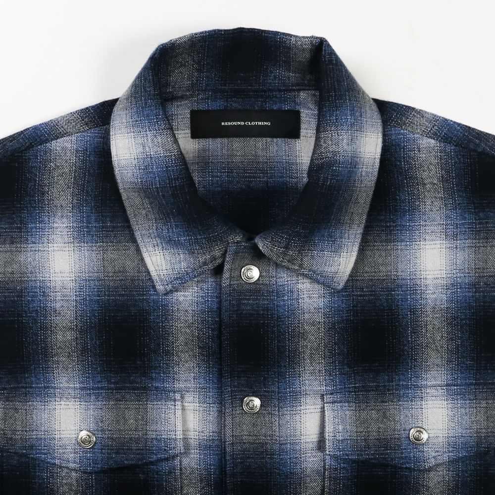 flannel check JK - BLUE / フランネルチェック CPOジャケット / RC38-JK-007