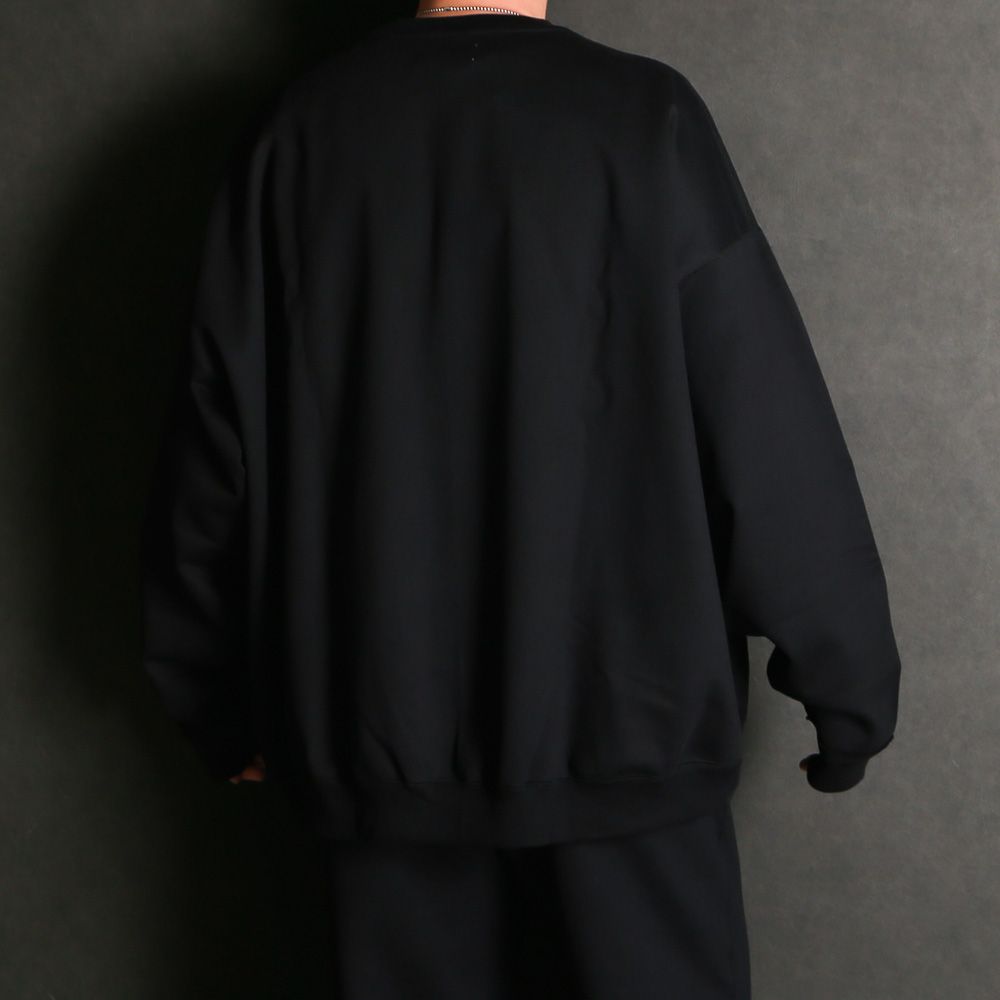 HUGE SWEAT - BLACK / オーガニックコットンヘビー吊裏毛 - ヒュージスウェット / A26A09CS01C