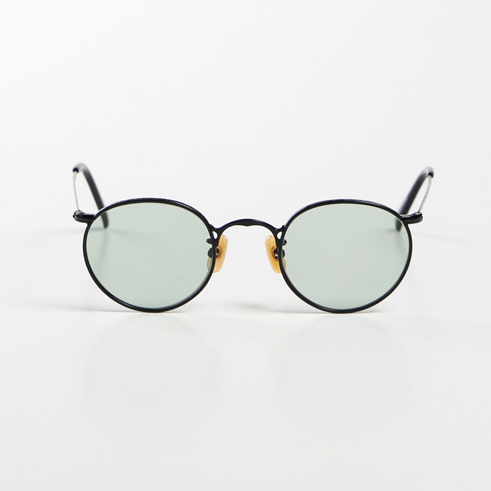 CALEE - VINTAGE TYPE CIRCLE METAL GLASSES - Black/Green / サングラス /  CL-24SS003G | chemical conbination