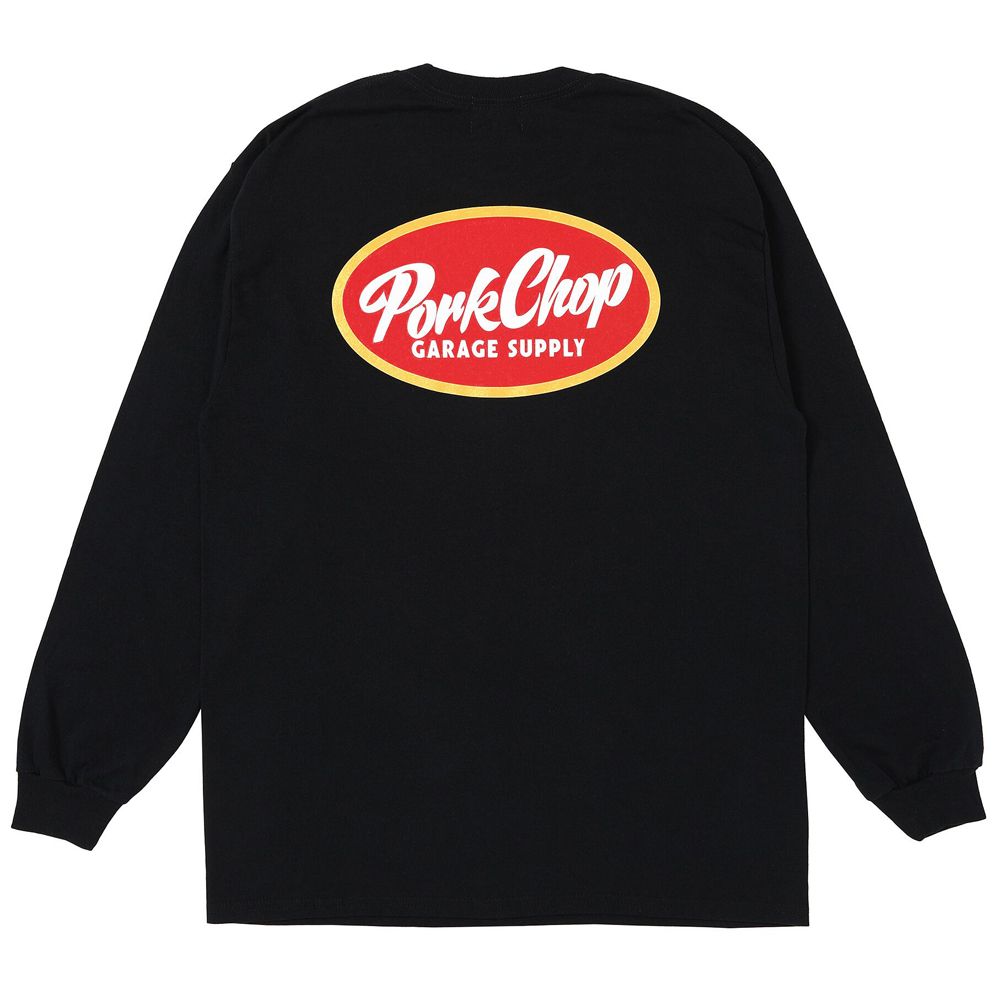 NC OVAL SCRIPT L/S TEE - BLACK / ロングスリーブTシャツ