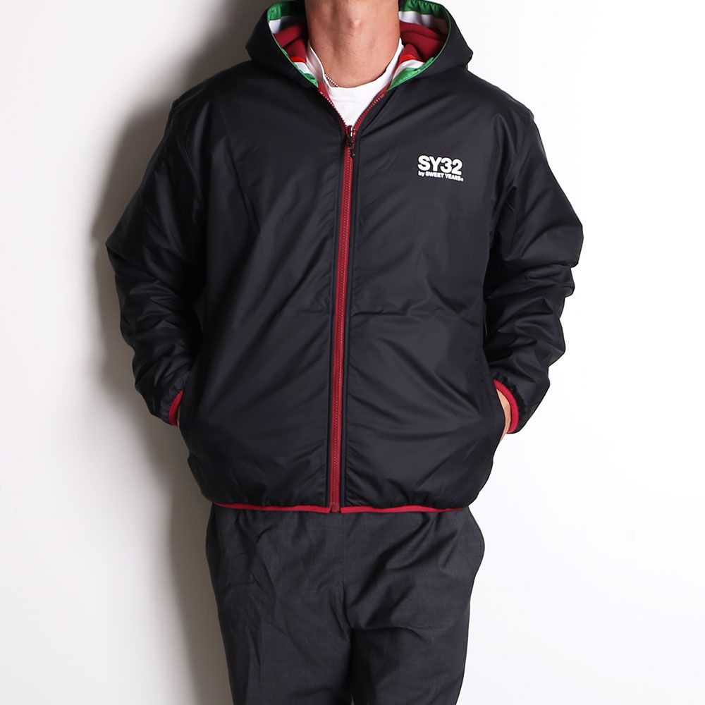 SY32 by SWEET YEARS - REVERSIBLE FLEECE ZIP HOODIE / リバーシブル