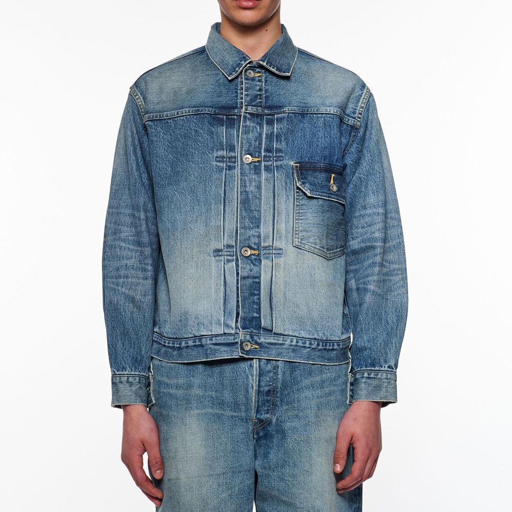 TYPE-1 DENIM JACKET - USED WASHED / オーガニックコットン 13.5oz セルビッチデニム - TYPE-1 デニムジャケット / M25C02BL02C