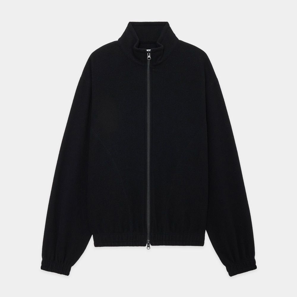 TRACK JACKET - BLACK / スーパー130s ウールナッピング - トラックジャケット / M25D10CS01C