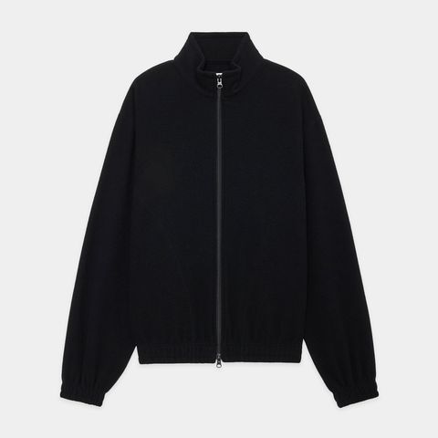 【ラスト1点-サイズ1】 TRACK JACKET - BLACK / スーパー130s ウールナッピング - トラックジャケット / M25D10CS01C