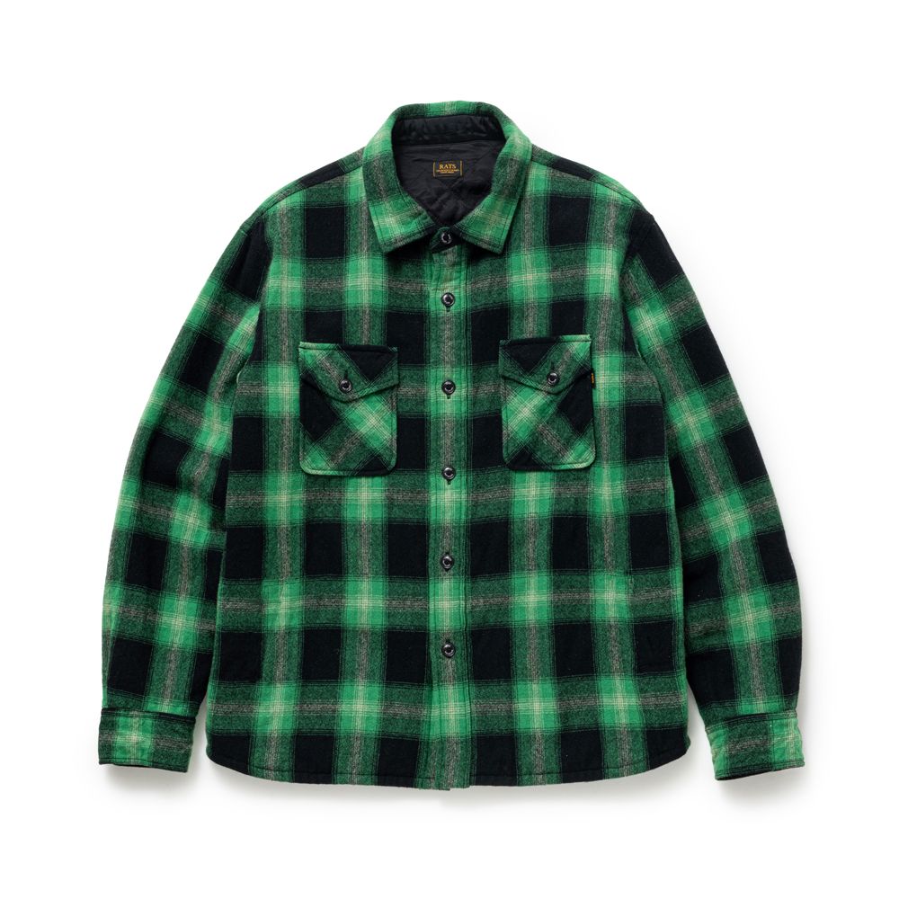 WOOL CHECK SHIRT JKT - GREEN / シャツジャケット / 25'RS-1104