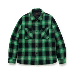 WOOL CHECK SHIRT JKT - GREEN / シャツジャケット / 25'RS-1104