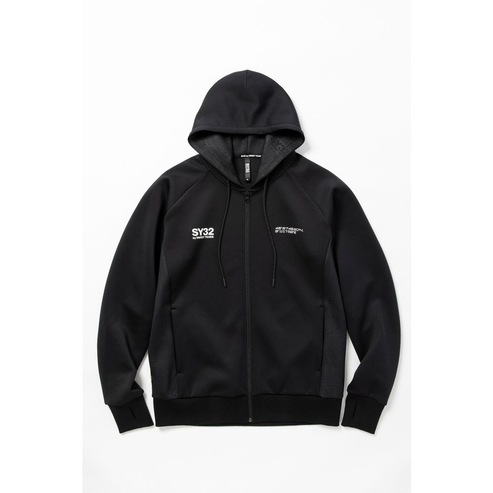 DOUBLE KNIT EMBOSS LOGO ZIP HOODIE / ジップアップ フーディー / 12561