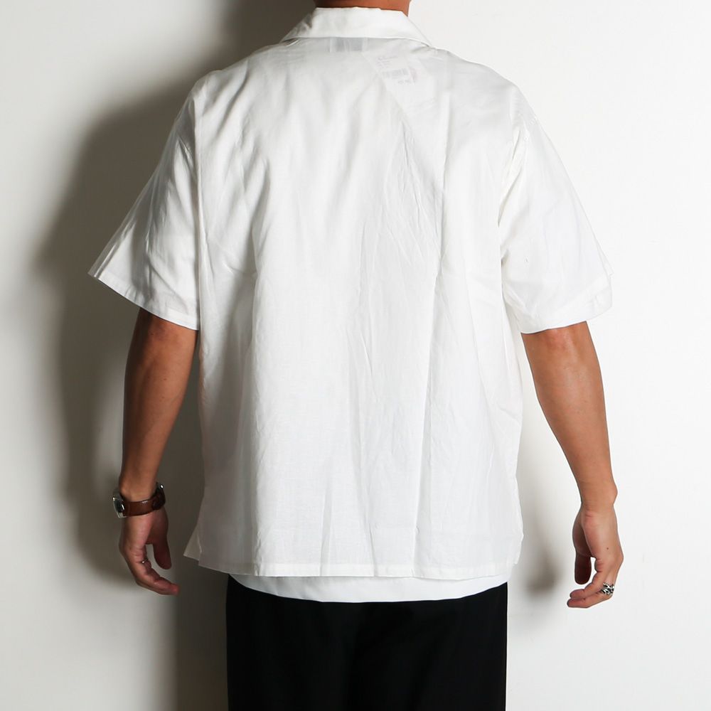 【ラスト1点-サイズS】 Aloha shirt - Big flowers embroidery / アロハシャツ - ビッグフラワーエンブロイダリー / SN-616A