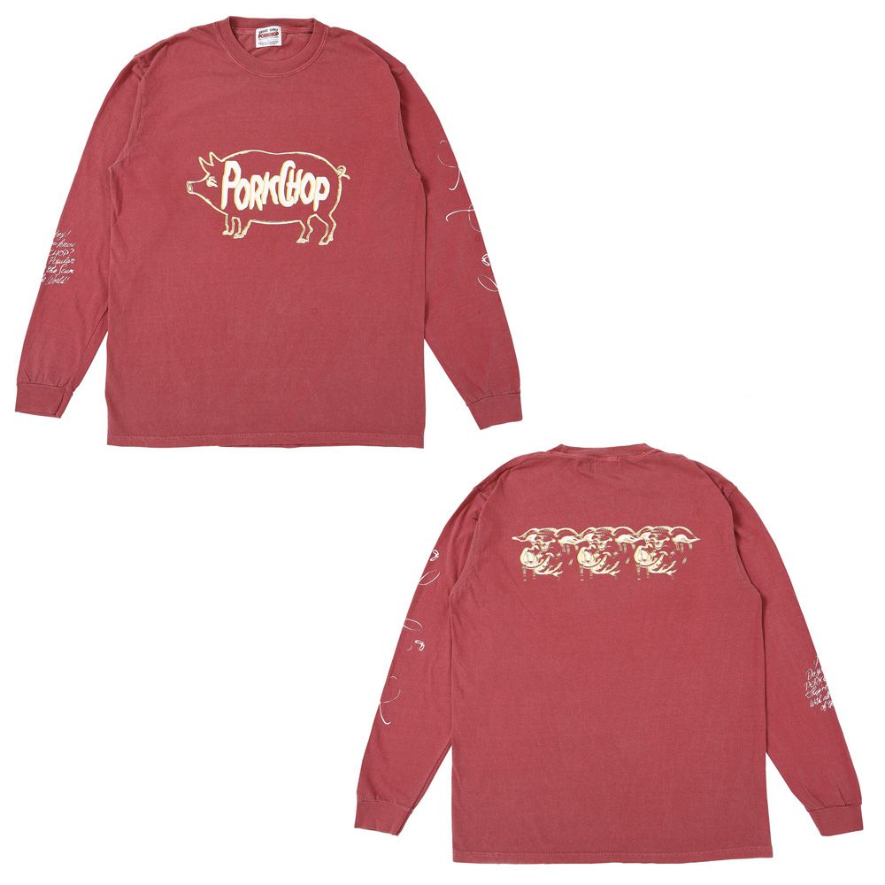 SCUM PORK L/S TEE - CRIMSON RED / ロングスリーブTシャツ