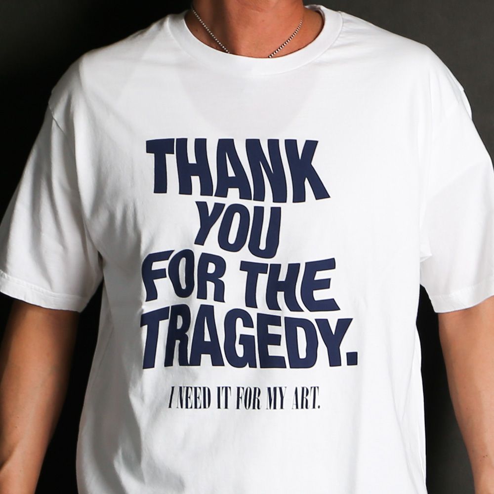 MINEDENIM - THANK YOU FOR THE TRAGEDY T-SH - WHT / 2505-4002