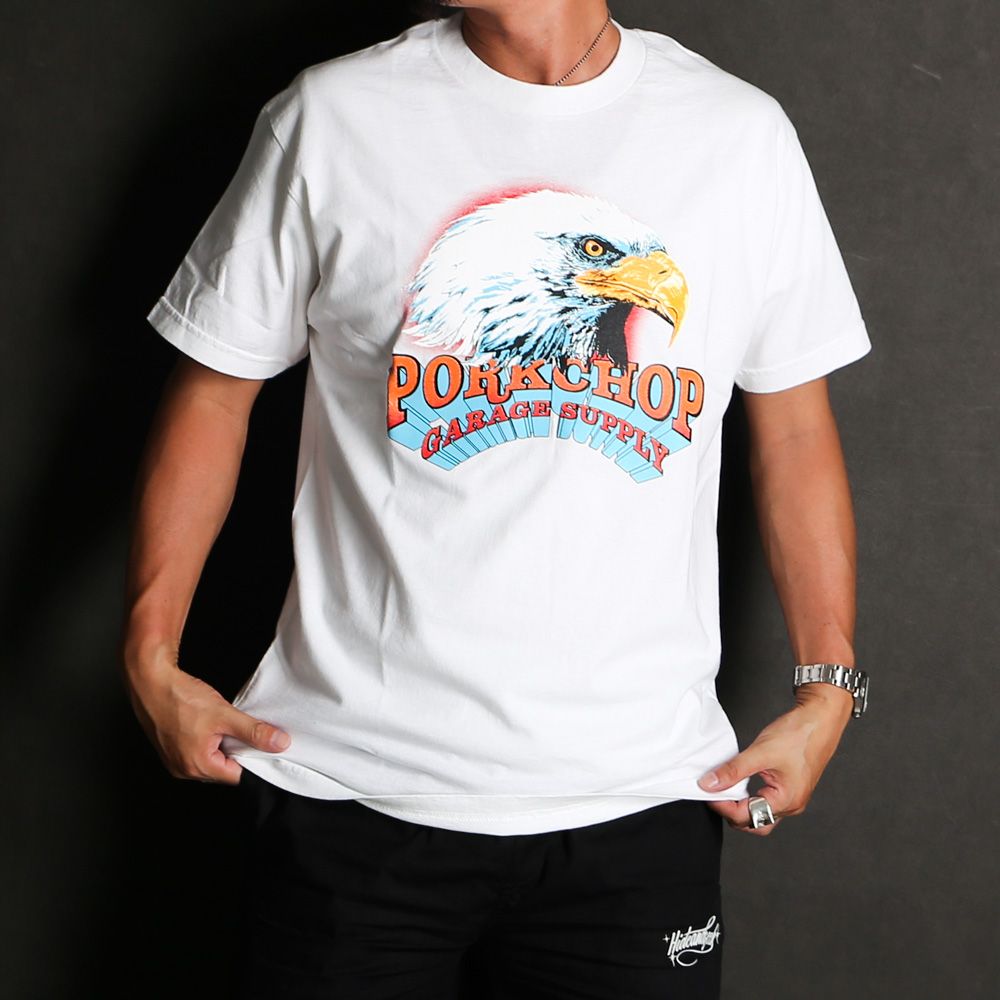 PORKCHOP 半袖シャツ ホワイト PORKCHOP - PORK BACK TEE - WHITE / ショートスリーブTシャツ
