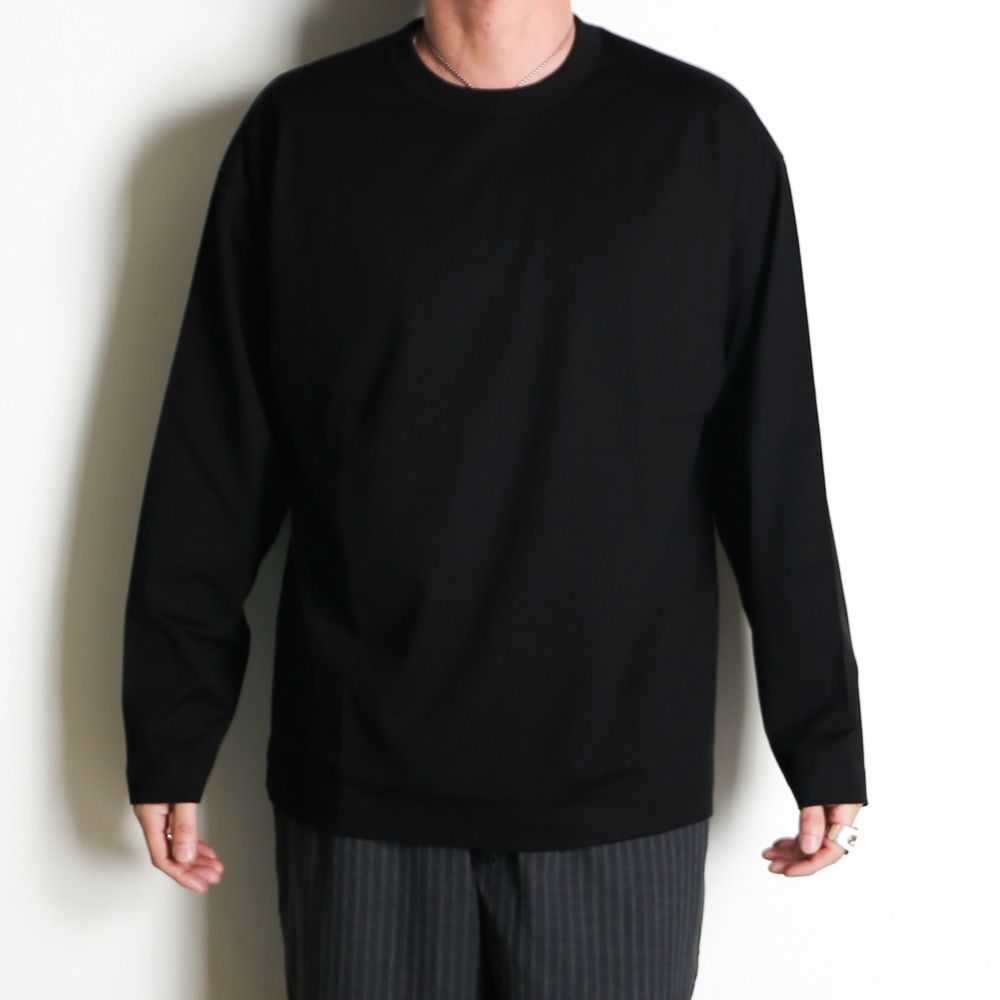 【ラスト1点-サイズ3】 COMFORT FIT Tee L/S - BLACK / オーガニックGIZA 80/3 天竺 サバイバルクロス® - コンフォートフィットTee L/S / A26A19CS01C