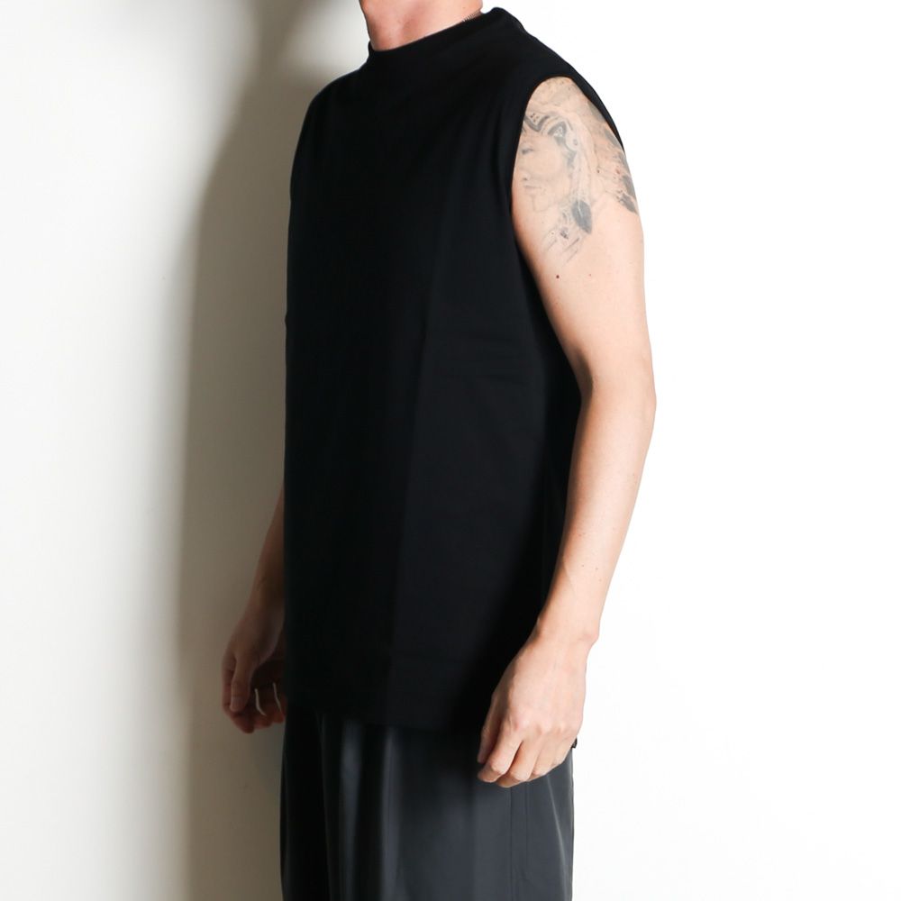 SLEEVELESS TEE - BLACK / オーガニックコットン40/2天竺 - スリーブレスTEE / M26A13CS03A