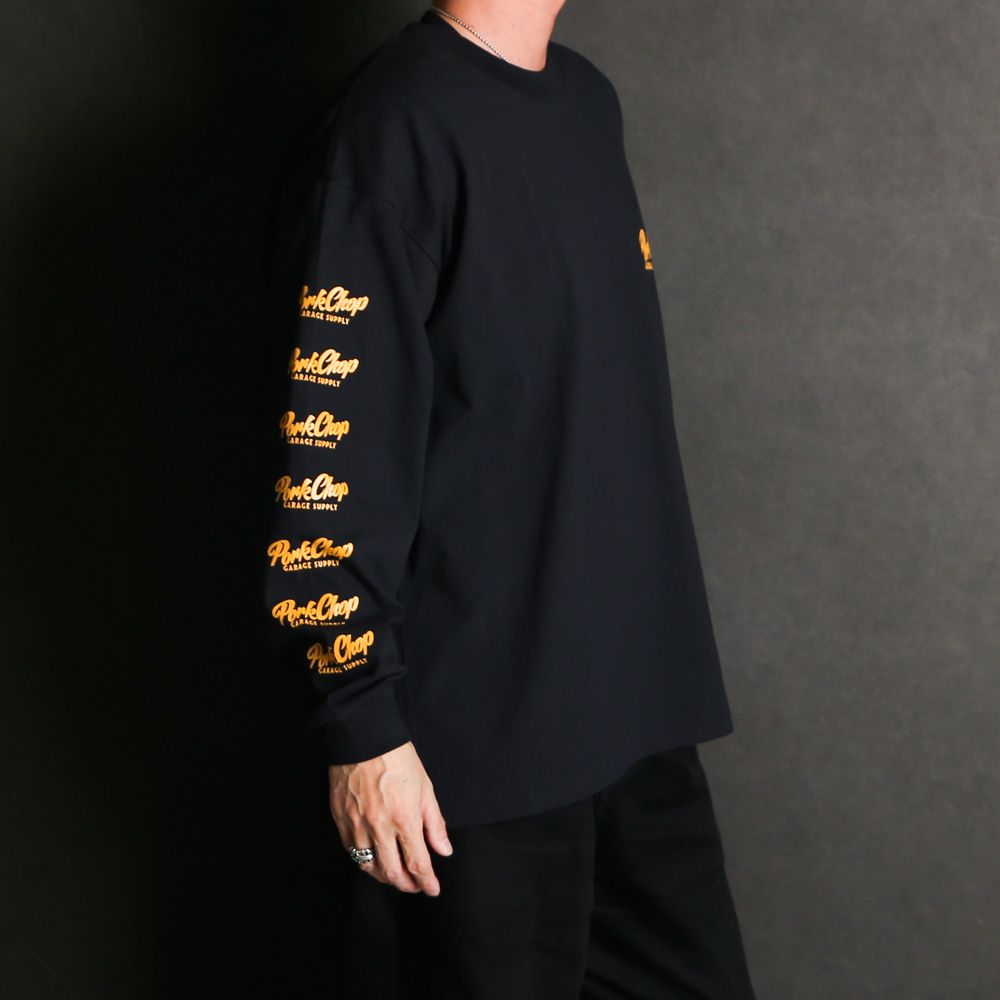 SCRIPT PORK L/S TEE - BLACK / ロングスリーブTシャツ