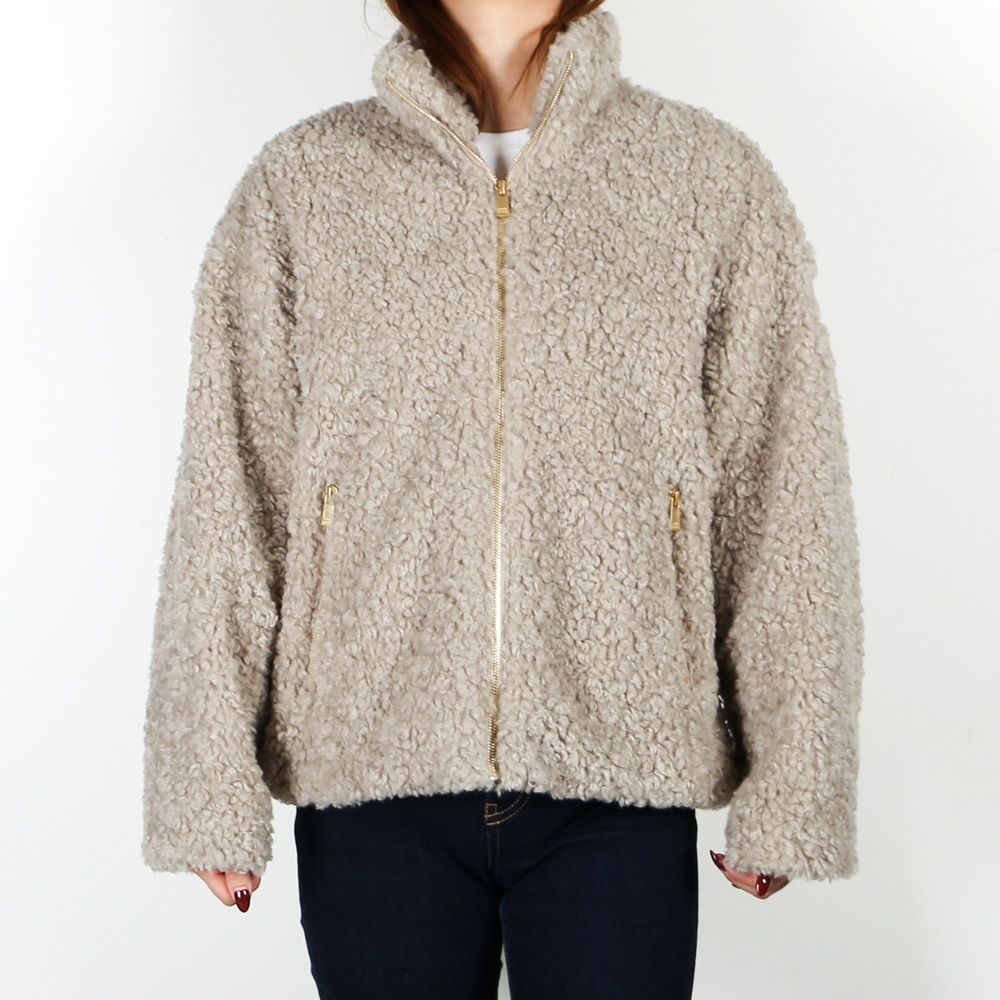 【ラスト1点-サイズ2】【レディース】 LUELA ルエラ - L.GRAY / ボア スタンドカラーブルゾン (フリース) / LJXA0041033588