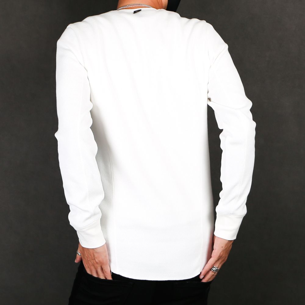 henley long-T(back boa) / ボアフリース ヘンリーネックTシャツ / 7907 lj88s