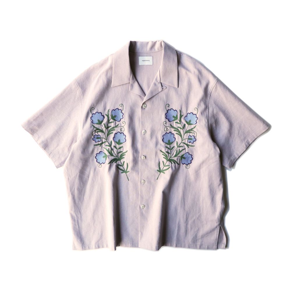 superNova. - Aloha shirt - Flower embroidery - Pink / アロハシャツ - フラワー  エンブロイダリー / SN-519C | chemical conbination