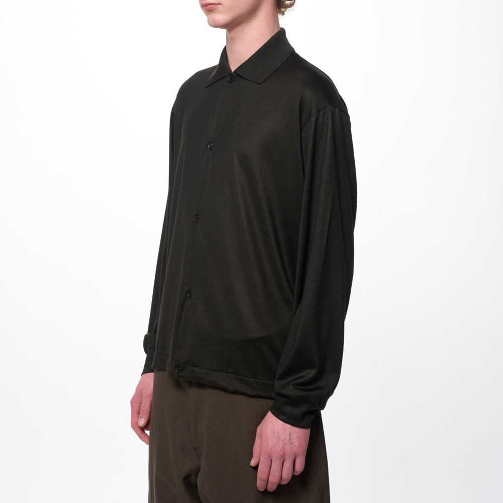 Shirt Cardigan - Dark Olive / スーパー100sウォッシャブルウール天竺 - シャツカーディガン / M26C15CS01C