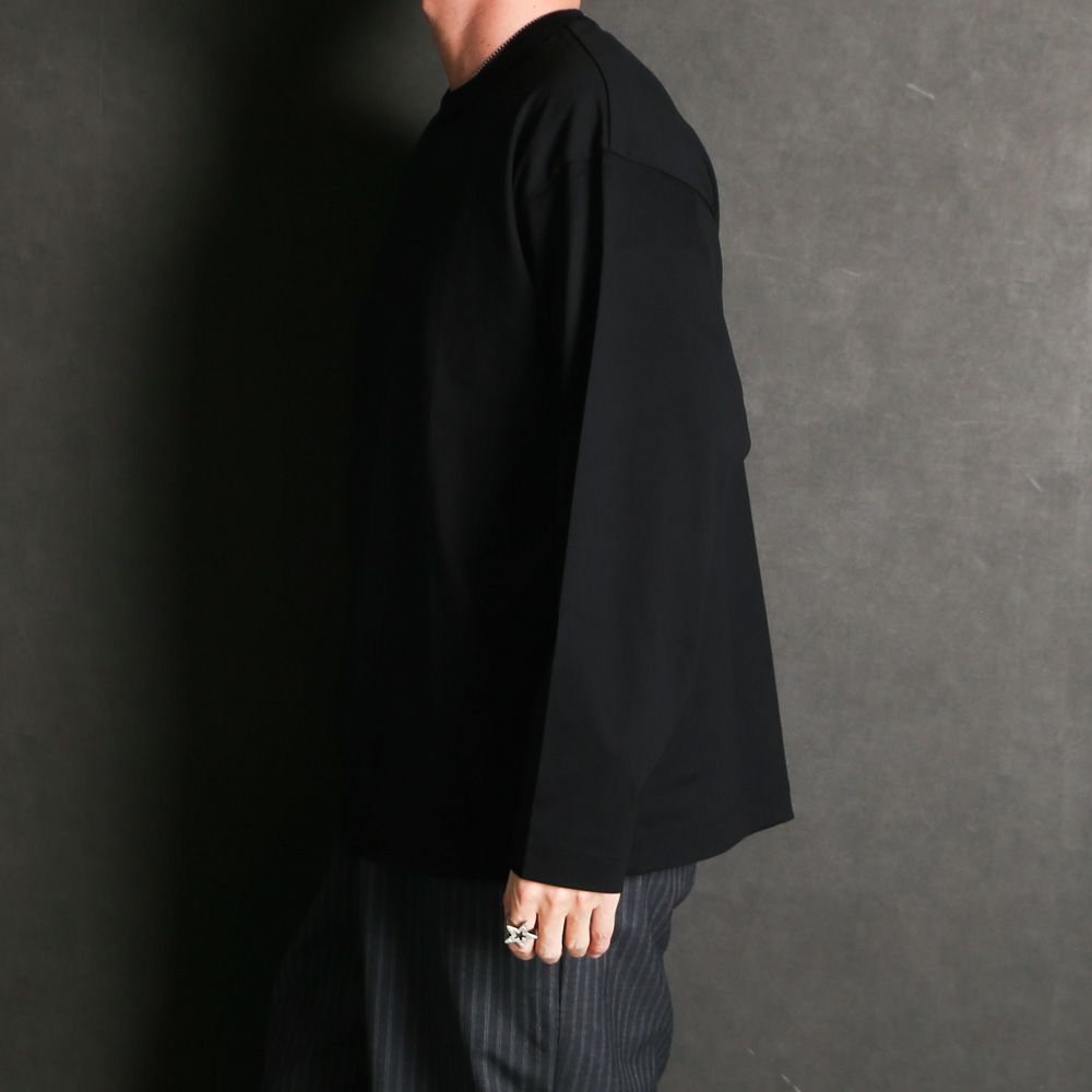【ラスト1点-サイズ3】 COMFORT FIT Tee L/S - BLACK / オーガニックGIZA 80/3 天竺 サバイバルクロス® - コンフォートフィットTee L/S / A26A19CS01C