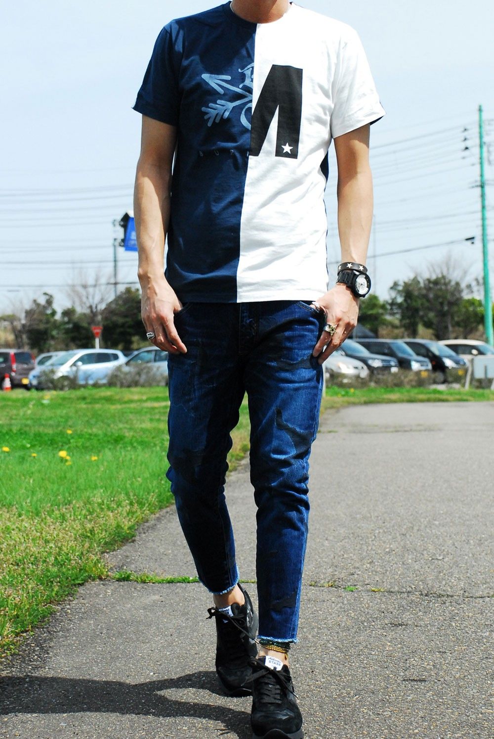 M×BURNOUT　Tシャツコーデ。