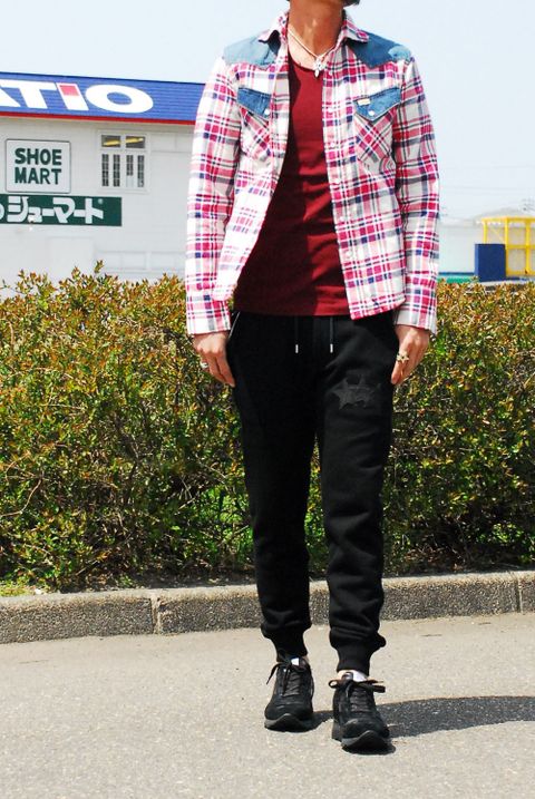 western combi shirts (1PIU1UGUALE3 × WRANGLER)コーデ