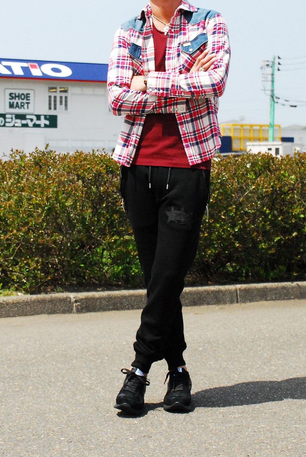 western combi shirts (1PIU1UGUALE3 × WRANGLER)コーデ
