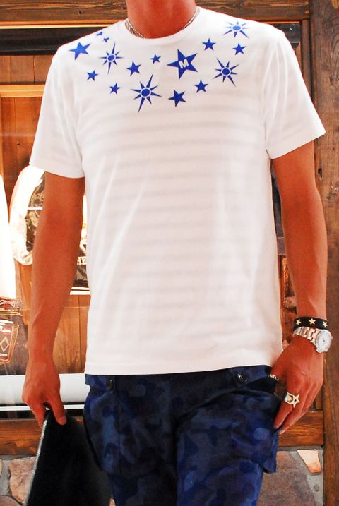 M × chemical conbination コラボレーション Tシャツ　ブルーバージョン。
