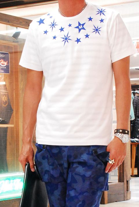 M × chemical conbination コラボレーション Tシャツ　ブルーバージョン。