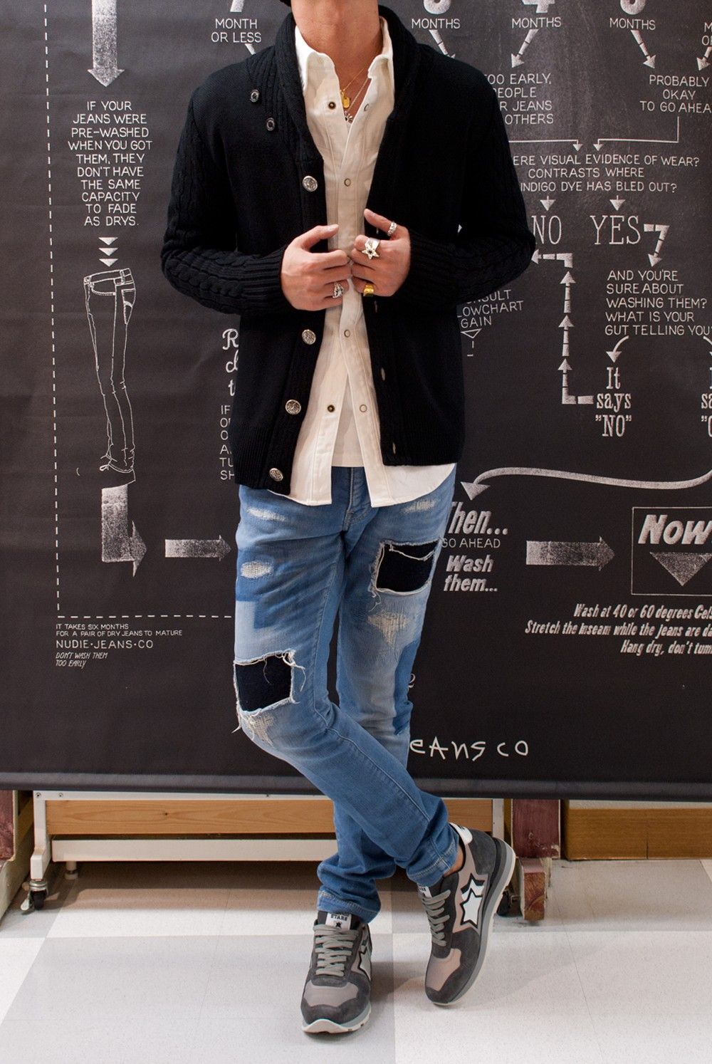 1PIU1UGUALE3　ANKLE TIGHT SLIM　MRP214-CTO037コーデ